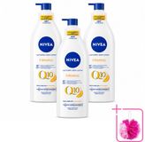 Nivea 3 x Q10 Lotion corporelle raffermissante avec pompe - Vitamine C - Hydratation 48 heures - Pour peau normale - 400 ml