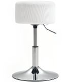 HOMCOM barkruk - Ø38x52-66 cm - wit - polyester en staal