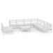 vidaXL 10-delige Loungeset Massief Grenenhout Wit