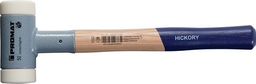 Promat/Tecwerk Kunststofhamer | lengte 420 mm | kop d. 60 mm | hickory | terugslagvrij | hard | nylon | wit - 4000811619
