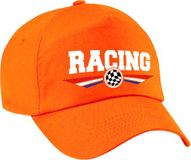Bellatio Decorations Racing coureur supporter pet met Nederlandse vlag oranje voor volwassenen