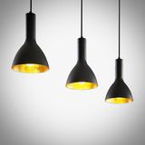 Arcchio - hanglamp - 3lichts - Staal - H: 26 cm - E27 - zwart, goud