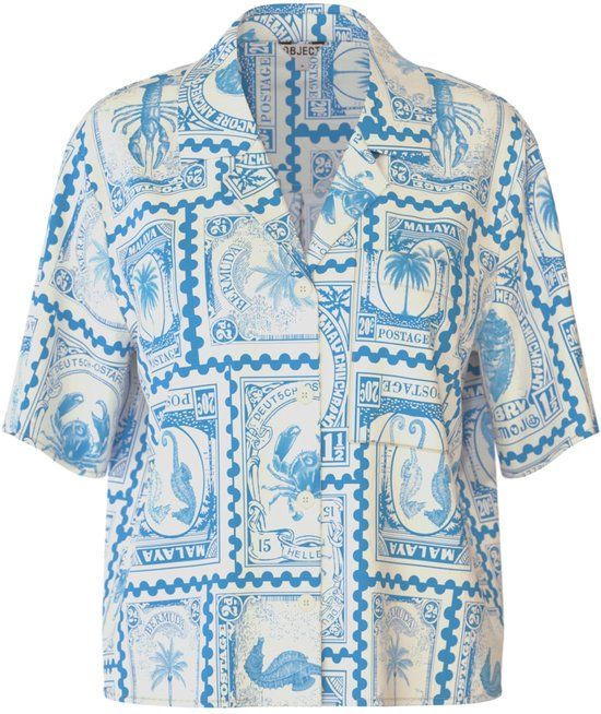 Object Objvima S/s Re Shirt Dames - Jurken - Ecru - Maat 36