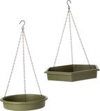 Cj wildbird Wildbird Hangende Voer- En Waterschaal Set - Vogel - Voerbak- Drinkbak - Groen