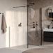 Brauer Oblivion - Inloopdouche - Helder Glas - 120 x 200 cm - met Zijwand 30 cm - incl. Glascoating - Mat Zwart