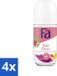 Fa - Déodorant Roller - Fiji Dream - Watermelon & Ylang Ylang - 48 heures de Protection - 4 x 50 ml