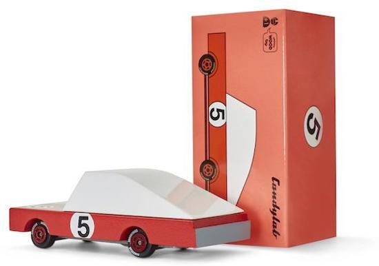 Candylab Toys Candycars - Red Racer #5 - Houten Speelgoedauto