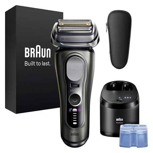 Braun Series 9 PRO+ Elektrisch scheerapparaat voor heren, 5+1 ultradunne messen, elektrisch scheerapparaat, scheerapparaat met 60 minuten accu, reinigingsstation, nat en droog scheerapparaat, Made in