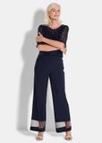 Goldner Stoffen broek Wijde broek VERA met mesh-details