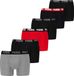 Puma Basic Heren Boxer 6-pack - Grijs/Rood/Zwart - Maat M