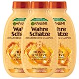 Garnier Echte schatten herstellende shampoo honing schatten, versterkt en voedt beschadigd en broos haar, 3 x 250 ml