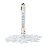 Relaxdays party popper rozenblaadjes, 40 cm, voor bruiloften en verloving, tot 8 m hoogte, confetti kanon, wit