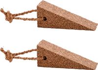 Merkloos Esschert Design Deurstopper – bruin – 4,5 cm – kurk – deurwig met ophangkoord