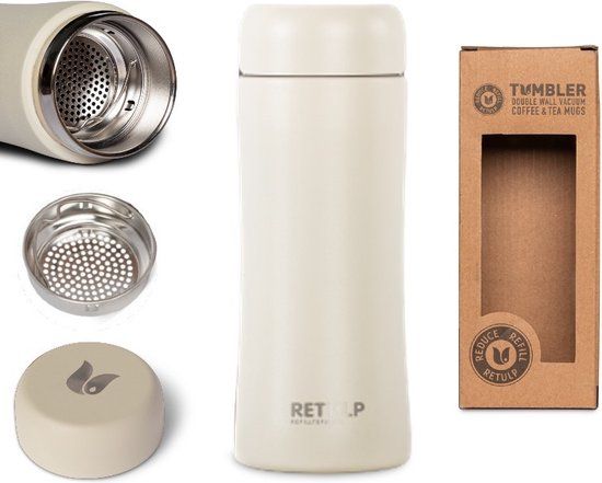 Retulp Tumbler - Thermosbeker - Sand Beige - 300 ml - RVS