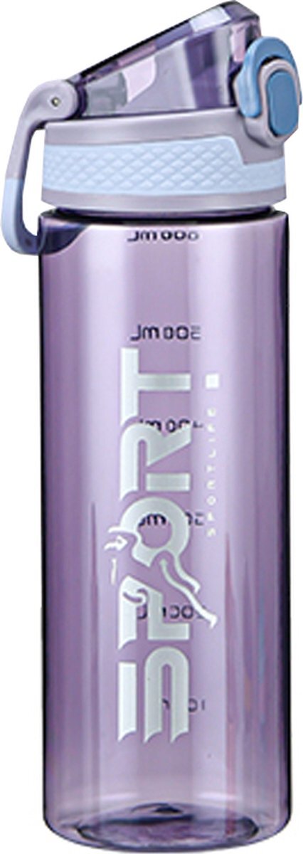 Herodeals Waterfles 750ml - Mystic Purple Transparant- Sport bidon 0,75L - Drinkfles -