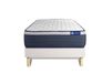 Actisom Ensemble 90x200 matelas mémoire de forme sommier kit blanc