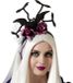 Atosa Halloween/horror verkleed diadeem/tiara - vleermuizen en bloemen - kunststof - dames/meisjes - zwart