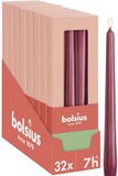 Bolsius - Glanzende dinerkaarsen - 32 stuks - Rood - 24,5 cm - 7 branduren
