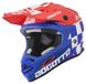 Bogotto V328 Xadrez Carbon Blauw Rood Wit Crosshelm - Helm