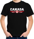 Bellatio Decorations Shoppartners Bv Canada landen supporters t-shirt - zwart - kinderen - Fan kleding - EK / WK / Olympische spelen - outfit - sport events 134/140
