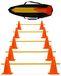 Set van 5 plastic agility training hordes oranje geel