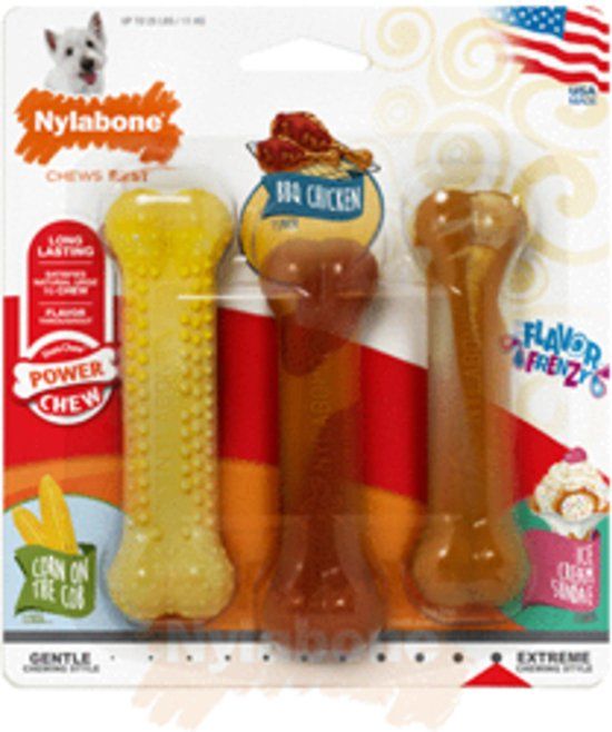 Nylabone Durachew Kit Summer - Hondenspeelgoed - Mais Barbecue Vanille 3 stuks - S