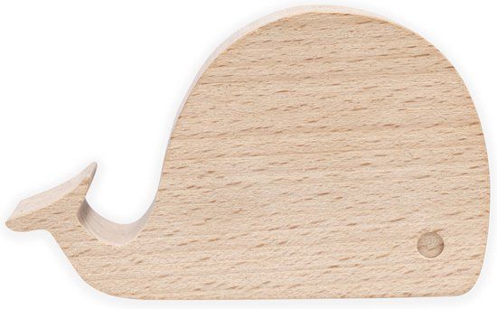 Kikkerland Telefoon & Tablet houder - Walvis design - Beukenhout - Bruin