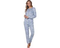 Pastunette - Blue Mirage - Fleece Pyjama - Women's Size 48 - Zebra Print