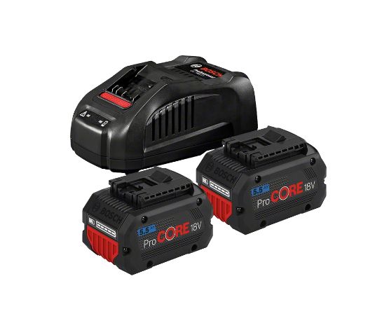Bosch Professional ProCORE18V Battery Set - 2x 5.5Ah Batteries + Charger