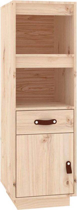 vidaXL Hoge kast 34x40x108,5 cm massief grenenhout Naturel