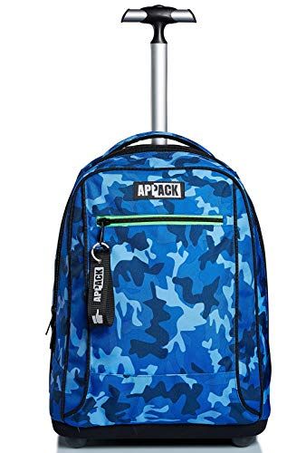 Appack Big Trolley, Yuzer, blauw, 2-in-1 schouderbanden voor rugzak, school en reizen