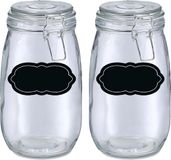 Zeller Weckpot/inmaakpot - 4x - 1.4L - glas - met beugelsluiting - incl. etiketten