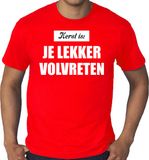 Bellatio Decorations Shoppartners Bv Grote maten Kerst is: je lekker volvreten Kerstshirt / Kerst t-shirt rood voor heren XXXXL