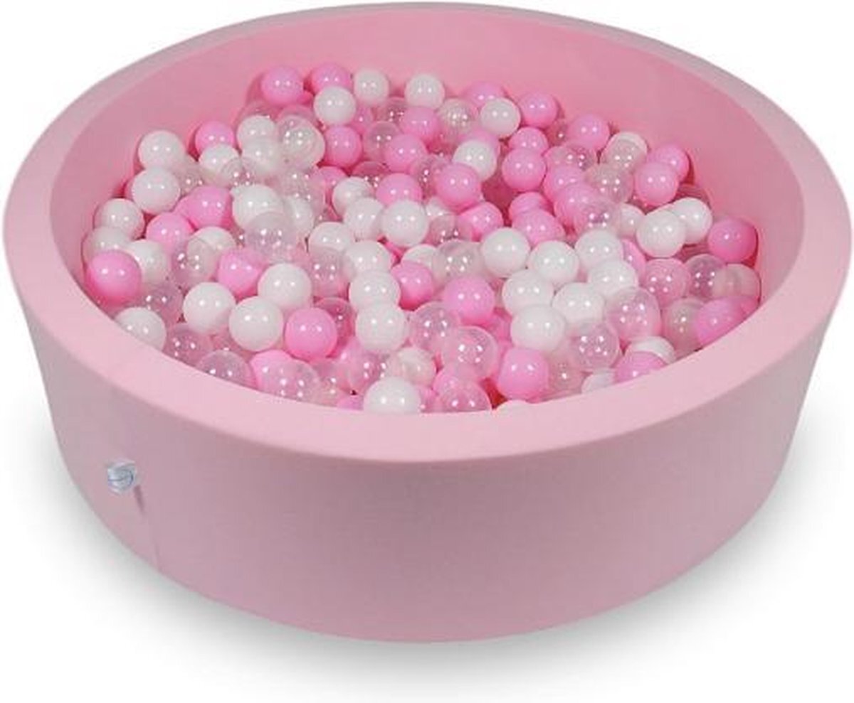 Viking Choice Ballenbak rond roze - 400 ballen - 115 x 30 cm - ballenbad - licht roze 7 cm ballen