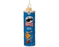 Vondels Boule de Noël en verre - Boîte de chips Pringles 12cm Bleu