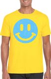 Bellatio Decorations Verkleed shirt heren - Smile / Emoticon - geel - carnaval/foute party - feestkleding L