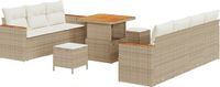 vidaXL Tuinbank - Set - 10 stuks - Beige - Polywood