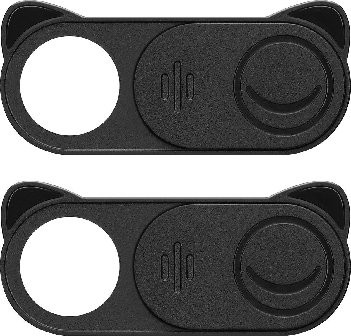 kwmobile camera cover 2x set - Camera schuifje voor laptop, telefoon of tablet - Webcam cover in zwart