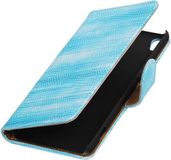 Best Cases Turquoise Mini Slang booktype wallet cover voor LG K10