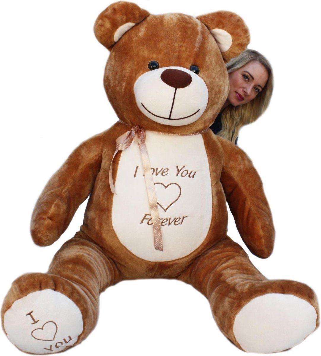 Viking Choice Grote knuffelbeer - I love you - Zacht - Bruin