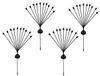 4 stuks zonne-fakkels met led-lichtballen, warmwit, H73 cm