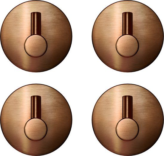EAVY - Set van 4 Zelfklevende handdoekhaakjes RVS - Geborsteld Koper