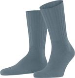 FALKE Nelson eenkleurig wol sokken heren blauw - maat 43-46