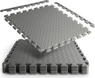 Set de 4 tapis de sol, 52x52 cm (1,2 cm d'épaisseur), tapis puzzle de fitness en EVA, tapis de protection pour fitness à domicile et équipement, surface antidérapante