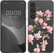kwmobile hoesje geschikt voor Samsung Galaxy S24 - Hoesje voor smartphone in poederroze / wit / transparant - Magnolia design