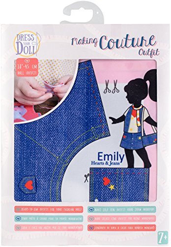 Vervaco Couture Outfit Making Set: Emily Heart Jeans, Polyester, NA