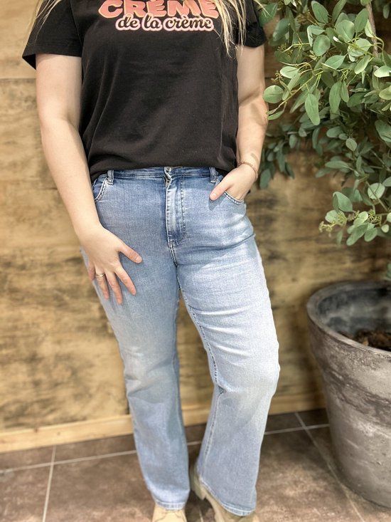 ONLY Carmakoma W42 X L30 High Waist Flared Jeans Light Blue Denim