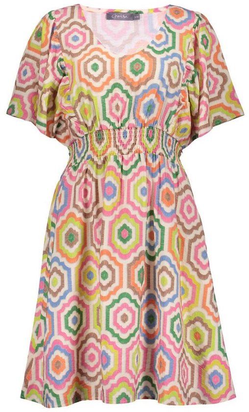 Geisha Jurk Jurk 67415 20 Ecru/tabacco/pink Dames Maat - L