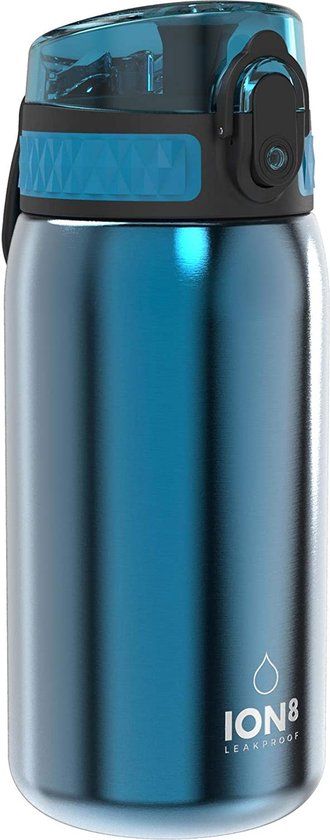 ION8 Lekvrije Kinderdrinkfles, RVS, 400ml, Blauw