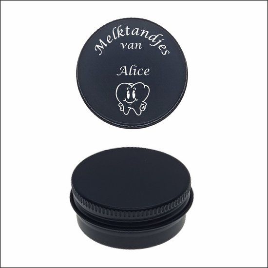 MC Living Melktanden Blikje Met Naam Gravering - Alice